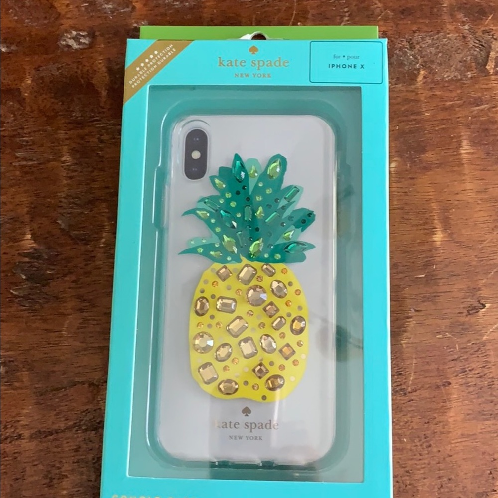 Kate Spade pineapple jeweled iPhone X phone case